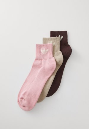 MID ANKLE UNISEX 3 PACK - Zeķes - mauve/trace khaki/shadow brown