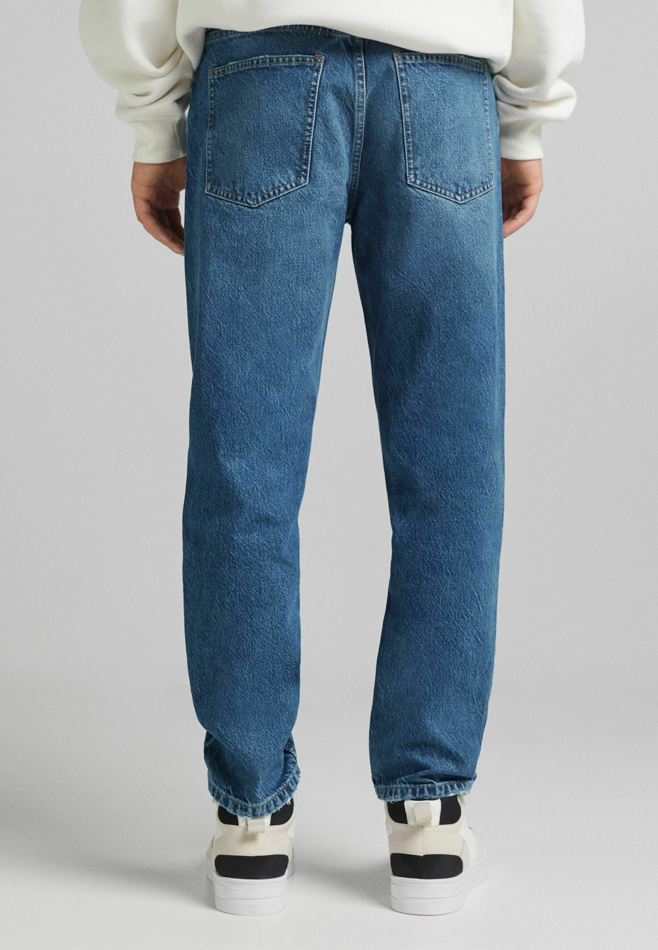 Bershka STRAIGHT VINTAGE - Jeans Relaxed Fit - dark blue/dunkelblau -  Zalando.de