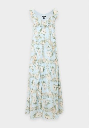 New Look Curves, CURVES LIGHT FLORAL RUFFLE MIDI - Robe de jour - blue pattern