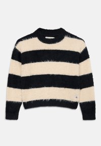 Calvin Klein Jeans STRIPE SWEATER - Pullover - whitecap gray/black