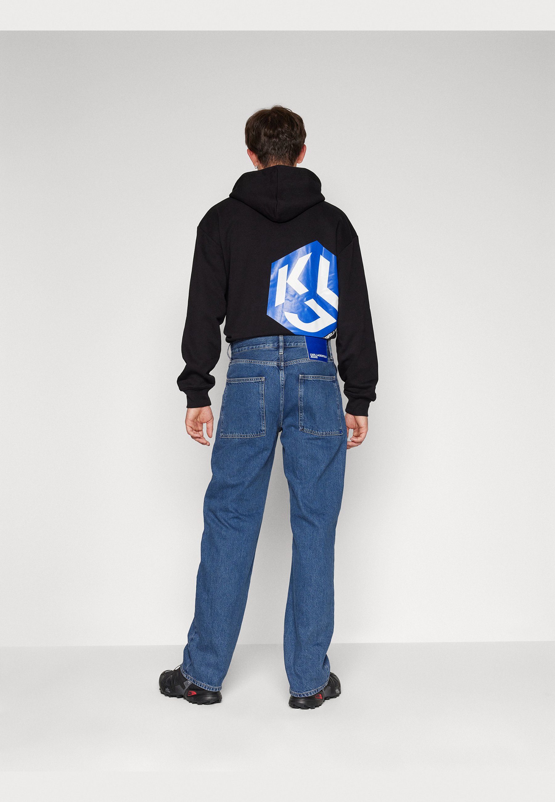 KARL LAGERFELD JEANS Damen Shirt - Relaxed Fit In Schwarz/Weiß