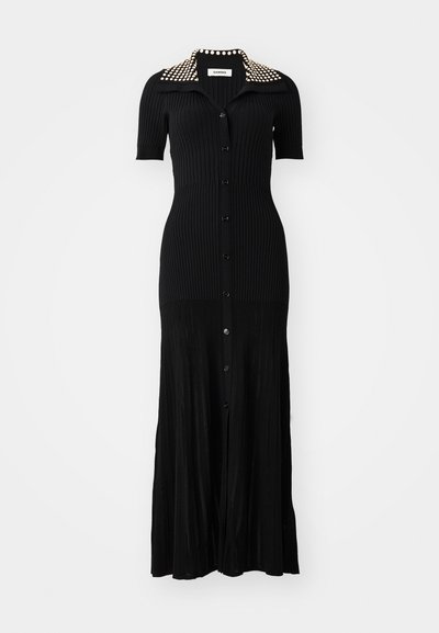 sandro ROBE MIDI STUDS - Strikket kjole - noir