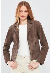 Derimod - Leather jacket - mink Thumbnail Image 1