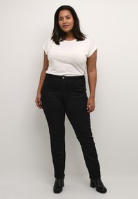 Kaffe Curve KCWILLA IDA - Slim fit jeans - black deep