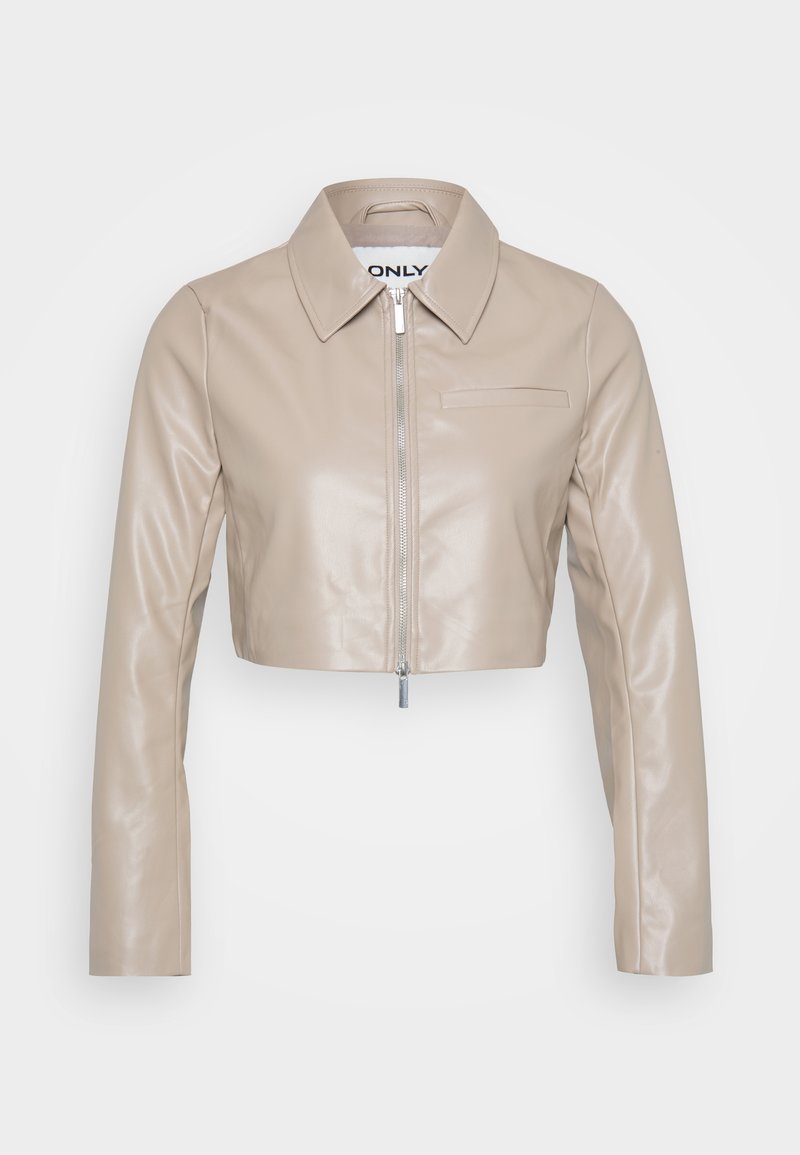 ONLY Petite ONLSARAMY JACKET Kunstlederjacke fungi/beige