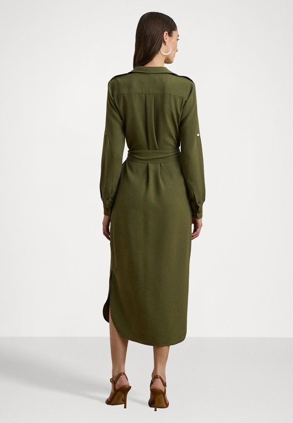 BELTED DOUBLE FACED GEORGETTE SHIRTDRESS - Shirt dress - olive grove2