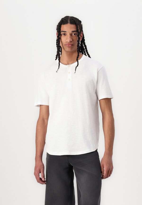 LIVED IN CURVED HEM HENLEY - Basic T-shirt