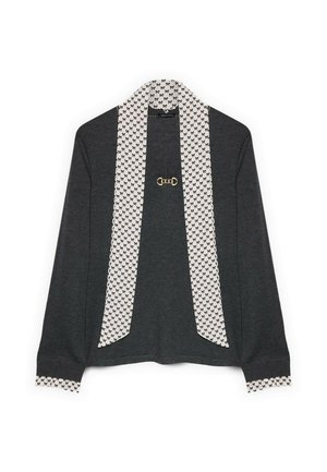 Fiorella Rubino, MAGLIA CON SCIARPA INTEGRATA CON STAMPA. - Trui - grigio
