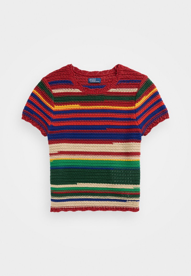 Polo Ralph Lauren STRIPED COTTON LINEN SWEATER - Printtipaita - multi colored