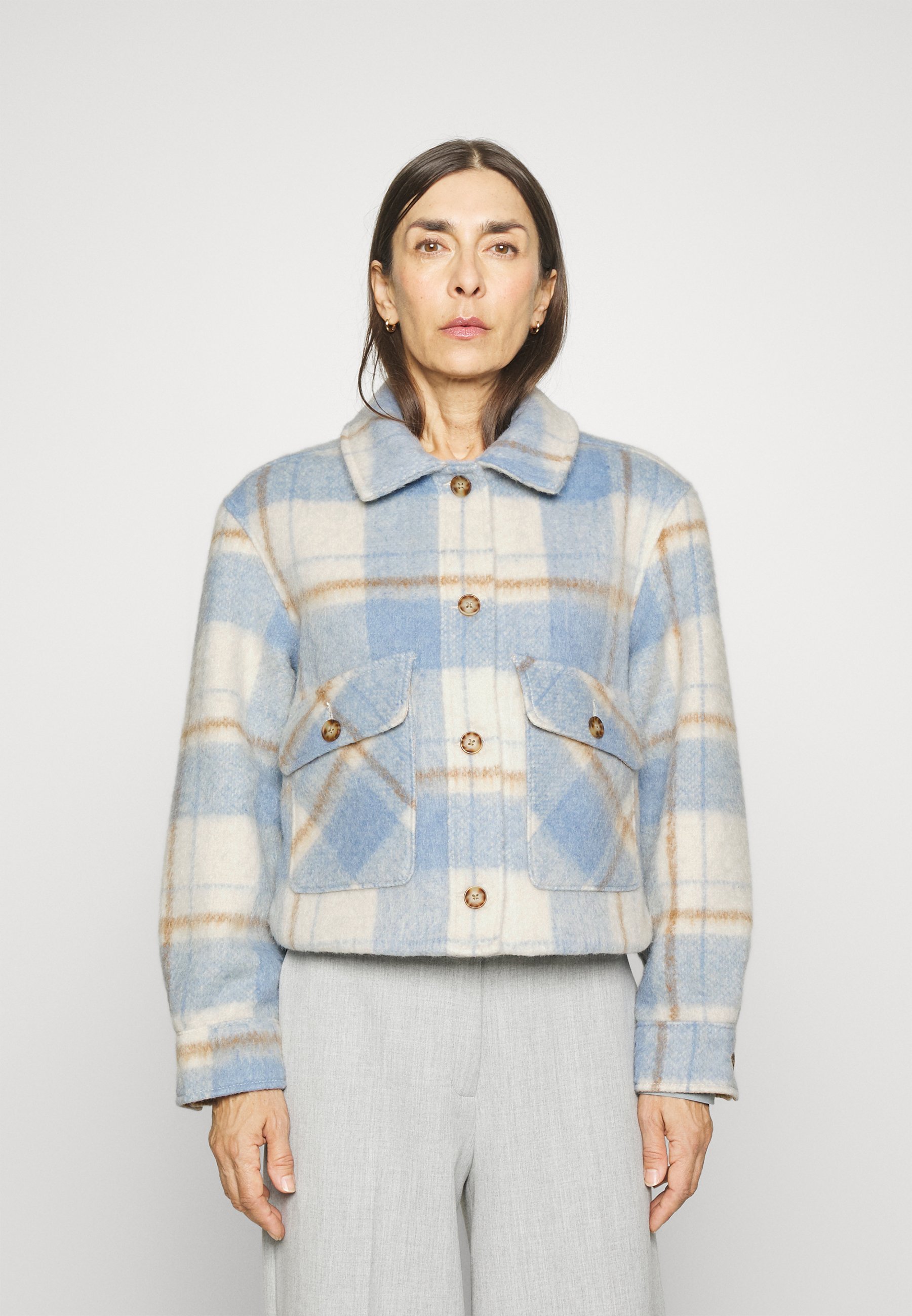 plaid shacket abercrombie