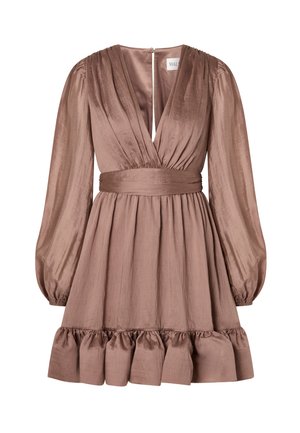 Malina, JADIE VNECK RUFFLED MINI DRESS - Cocktail φόρεμα / Φόρεμα για πάρτι - taupe