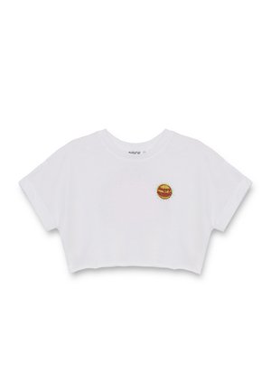 INSIDE, CAMISETA CROPPED HAPPY SUMMER - Camiseta estampada - blanco