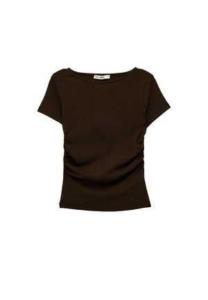 Koton, BOAT NECK T-SHIRT . - T-Shirt basic - brown