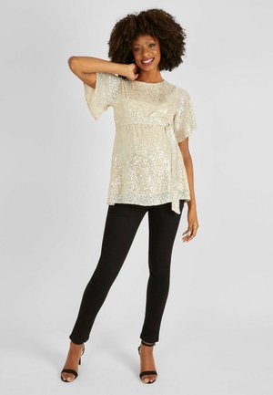 MATERNITY SEQUIN FLUTTER SLEEVE - REGULAR FIT - Camicetta - champagne