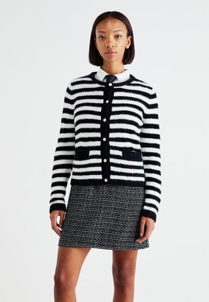 ONLY ONLCASSA O NECK CARDIGAN - Kardigan - black/cloud dancer