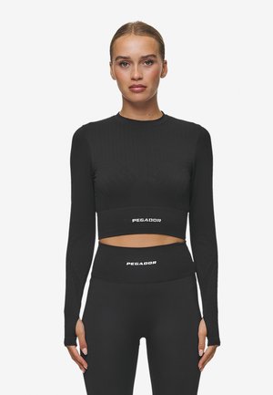 TELLY - Top s dlhým rukávom - washed black