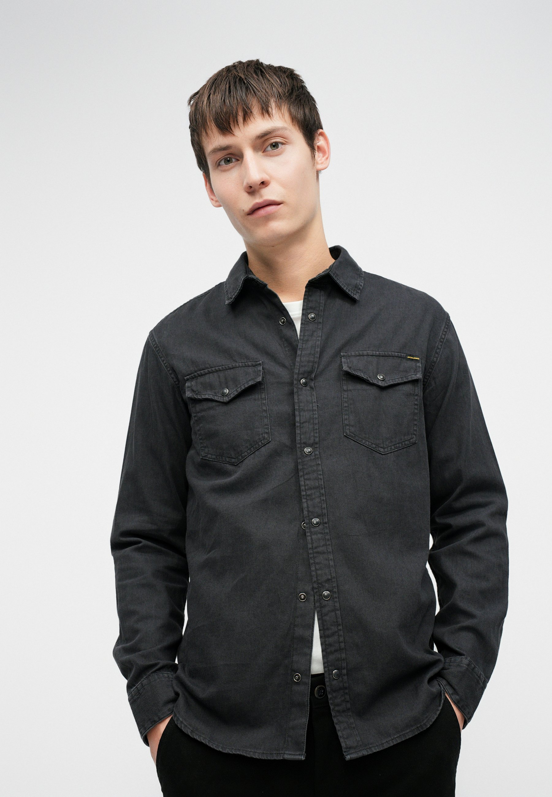 Jack & Jones JJESHERIDAN - Shirt - black denim - Zalando.co.uk
