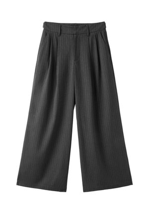 Stradivarius, STRIPED WIDE-LEG TROUSERS - Pantalon classique - dark grey
