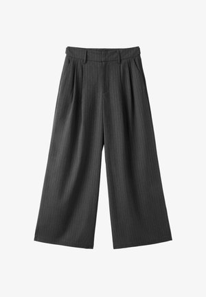 Stradivarius, STRIPED WIDE-LEG TROUSERS - Pantalon classique - dark grey