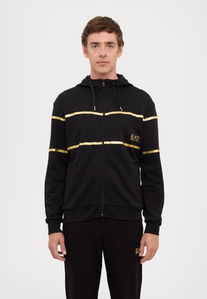 EA7 Emporio Armani GRAPHIC SERIES HOODIE - Zip-up sweatshirt - black/gold