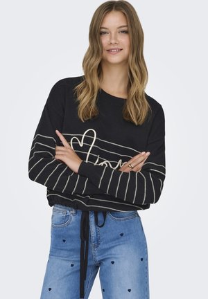 SIGNE LIFE LS TEXT DETAI ONECK CC - Jersey de punto - black