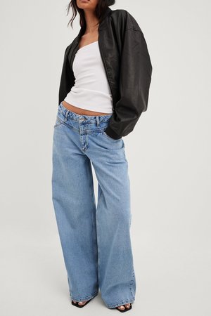 MIT NAHTDETAILS - Relaxed fit -farkut - light blue