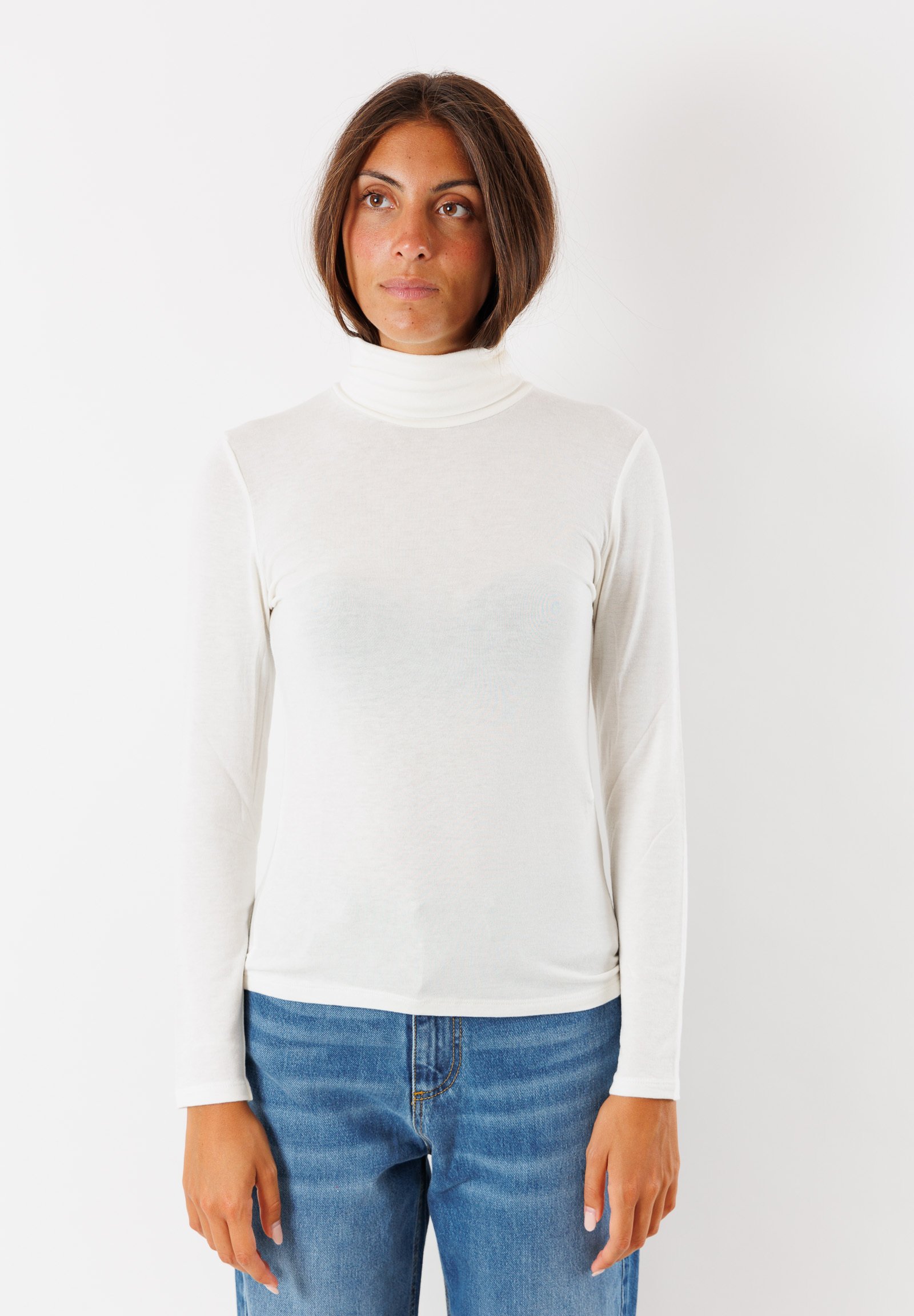 KONTATTO COLLO ALTO Maglione bianco