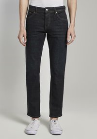 TOM TAILOR DENIM - STRAIGHT AEDAN DARK - Džinsi ar taisnām starām - dark blue denim Miniatūras attēls 1