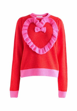 REGULAR FIT - HEART CREW NECK - Neule - red