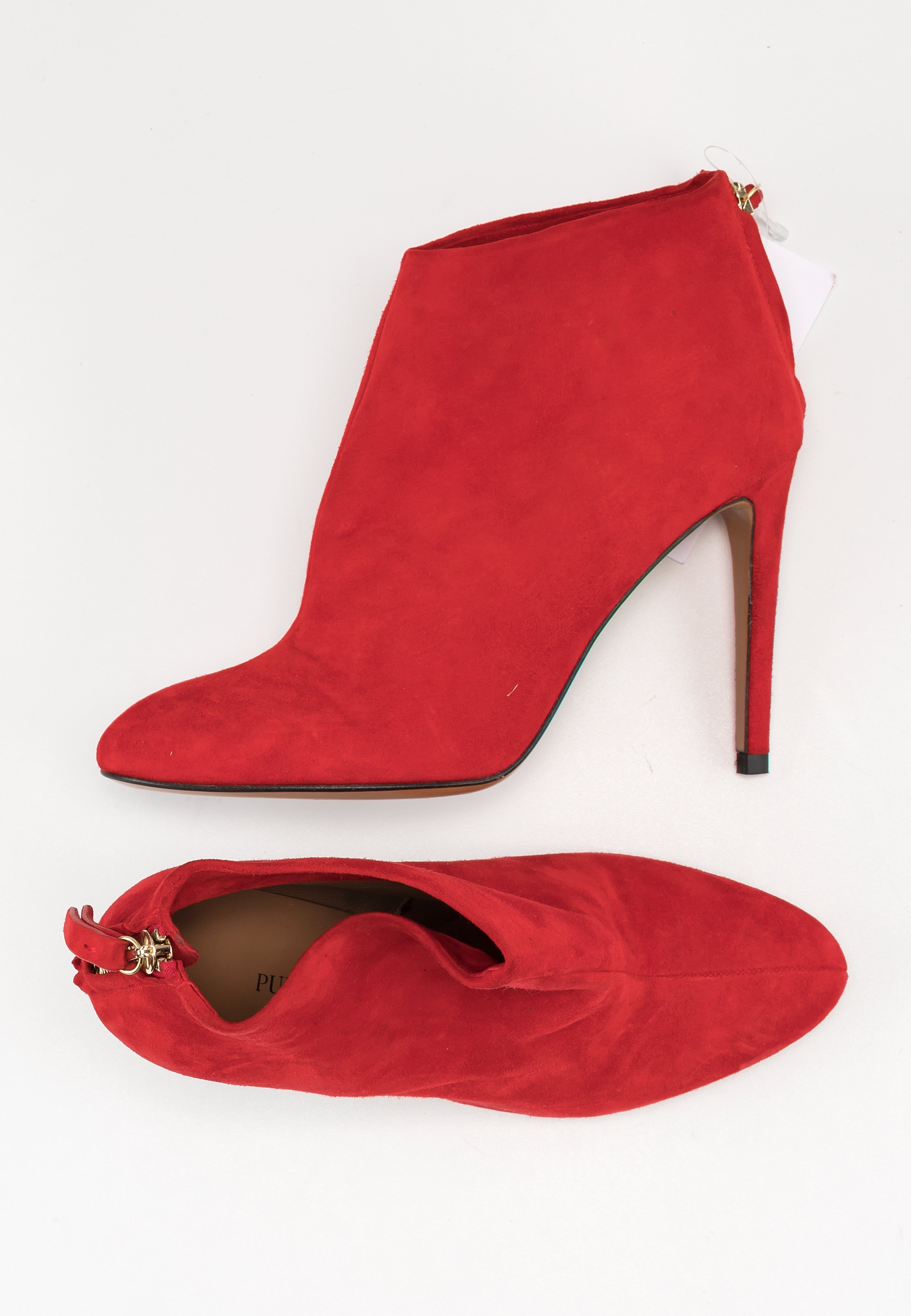 Pura Lopez Enkellaarsjes met hoge hak - red/rood - (Pre-owned) - Zalando.be