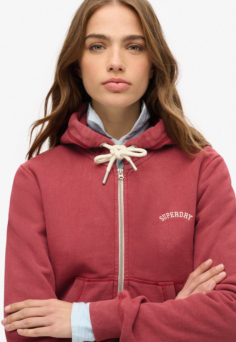 Sweat à capuche zippé ample Vintage Logo brodé