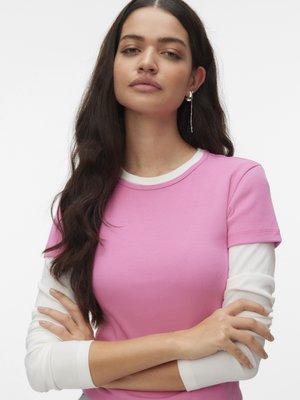 VMCHLOE SHORT TOP - Βασικό μπλουζάκι - pink cosmos
