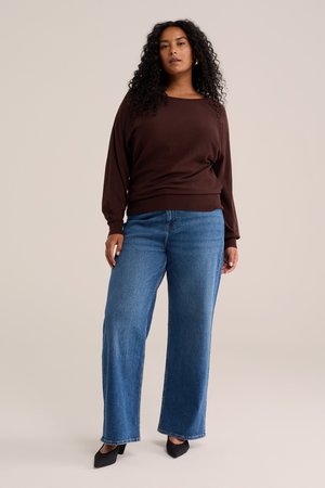 WE Fashion, CURVE - Striktrøje - dark brown