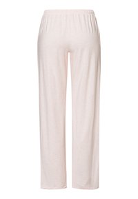Lichtroze, zachte stof loungebroek met een elastische tailleband en een recht model. Gladde textuur, geen zichtbare patronen of accenten.