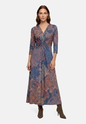 Betty Barclay, BETTY BARCLAY MIT RAFFUNG MIDIKLEID - Robe en jersey - blau rot
