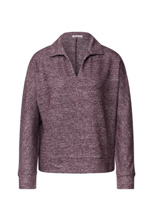 Street One, LANGARM POLOSHIRT IM MELANGE-LOOK - Pullover - rustic rouge mel