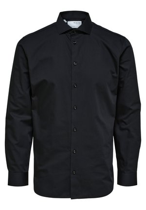 Selected, SLHSLIMETHAN SHIRT CUT AWAY - Vapaa-ajan kauluspaita - black