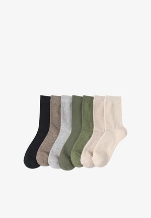 Lindex, SOCK 7-P COLOURED NEUTRALS WIDE CUFF - Sokken - dark khaki