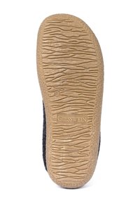Giesswein instapschoenen zool in bruin rubber, met een gestructureerd golvend patroon en een zijkleuraccent, gelabeld met maat 40.