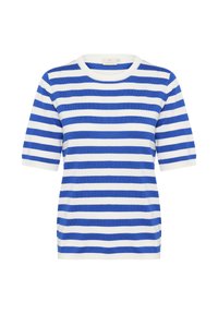 LIZZA STRIPED - T-shirt print - chalk/surf blue stripe