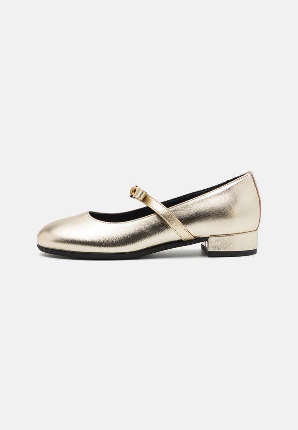 Ankle strap ballet pumps - platinum