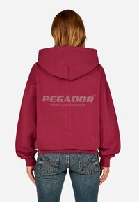 Pegador RAMIRA OVERSIZED JACKET - Camisola com fecho - washed burgundy