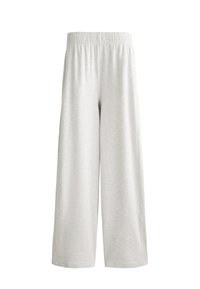 SOFT TOUCH RIB DETAIL WIDE-LEG - Tracksuit bottoms - mottled light grey