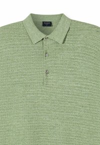 Poloshirt in Hellgrün mit strukturierter Stoffqualität, Drei-Knopf-Leiste und klassischem Kragen für einen legeren Look.
