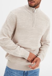 Creeks AMERICAN INSPIRATION FASHION  COOL TRUCKER-KRAGEN UND REISSVERSCHLUSS - Strickpullover - gris clair