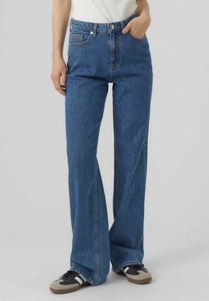 HIGH WAIST - Džinsi ar platām starām - medium blue denim