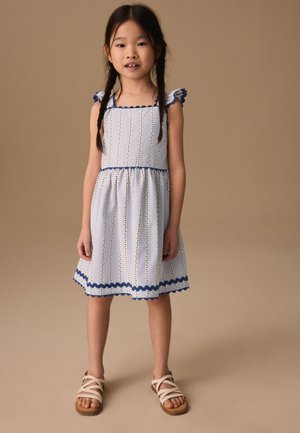 Next REGULAR FIT - STRIPE RUFFLE - Robe de jour - blue white