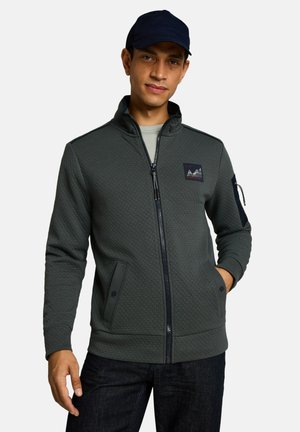 TOM TAILOR, STRUCTURED STAND-UP JACKET - Sweatjacke - darkest olive