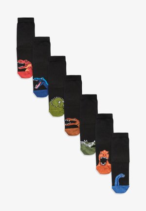 SEVEN PACK OLDER - Calcetines - black dinosaur