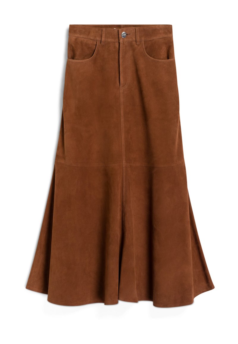 IVY OAK A-lijn rok cognac IVY OAK A-lijn rok cognac